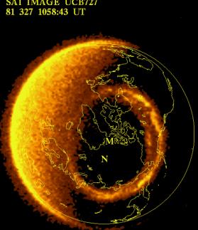 Auroral image from the Dynamics Explorer
satellite
